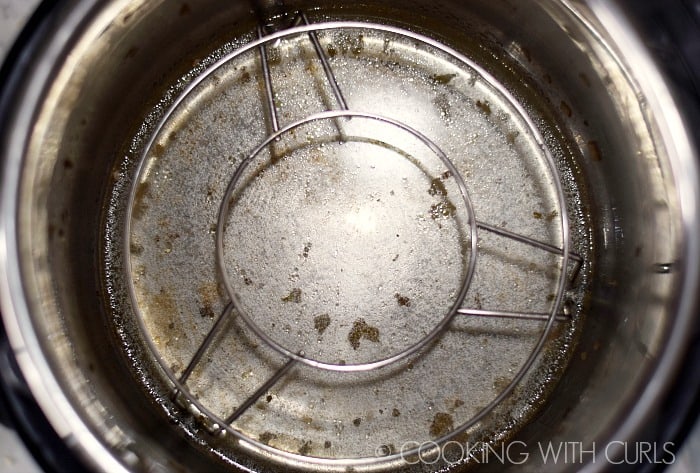 Add water and a steaming rack to the Instant Pot liner