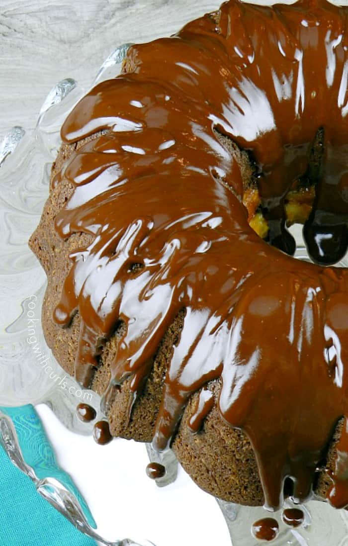 Chocolate Peppermint Cream Cheese Bundt Cake