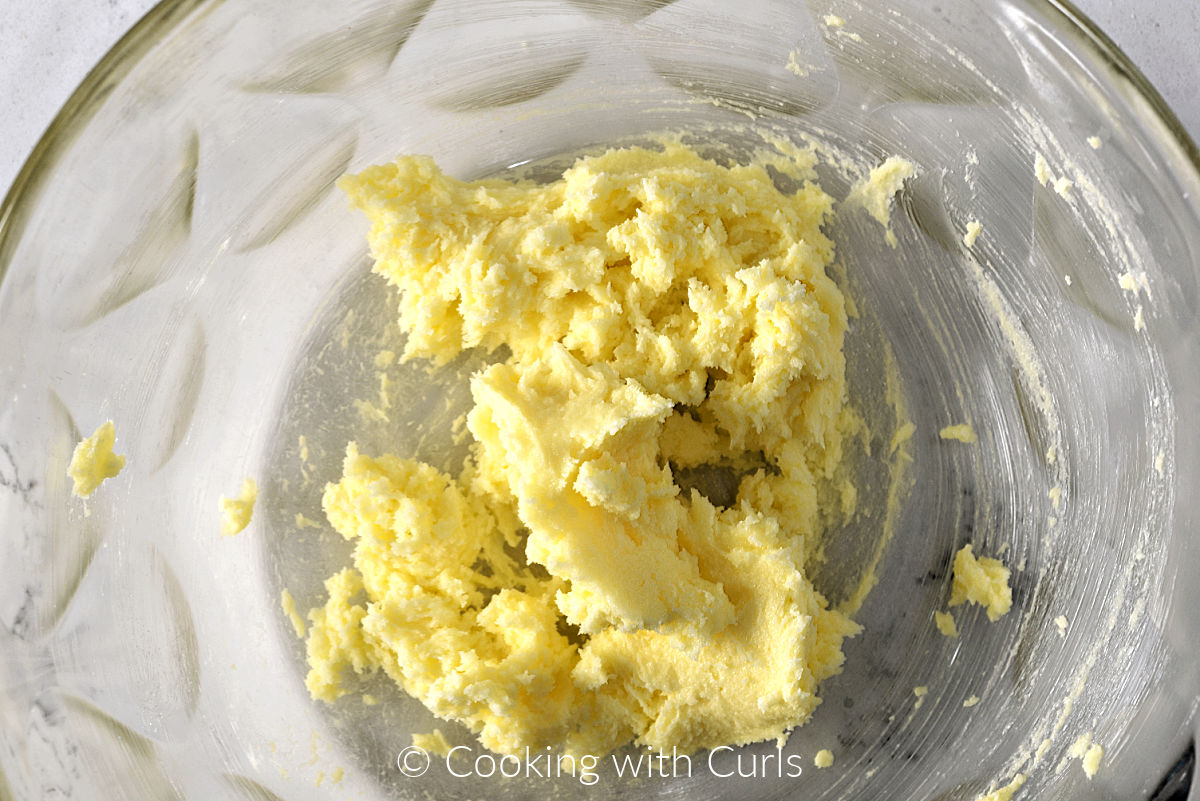 Creamed butter in a large bowl. 
