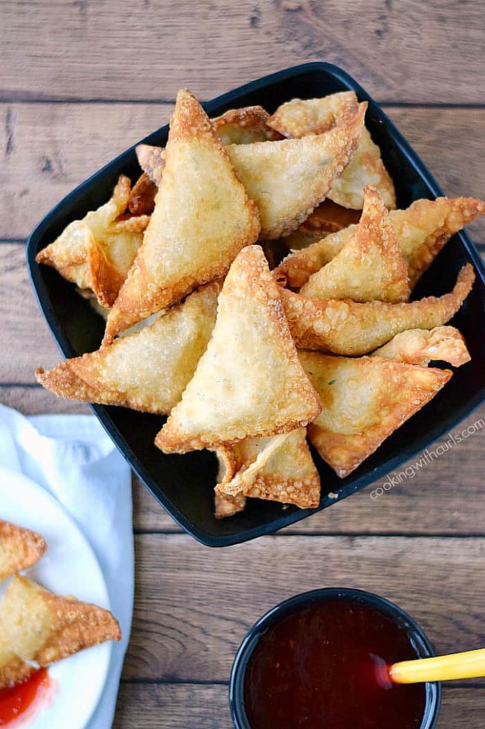 Crispy and delicious Crab Rangoons {dairy-free} cookingwithcurls.com