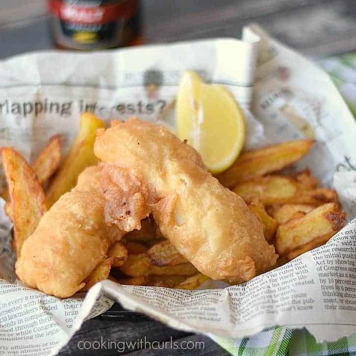 Crispy traditional-style Beer Batter Fish and Chips | cookingwithcurls.com_