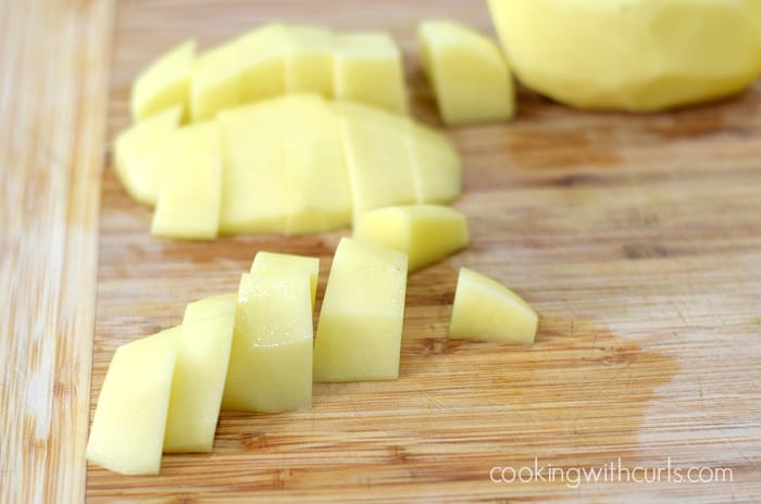 Instant Pot Bacon Potato Salad dice cookingwithcurls.com