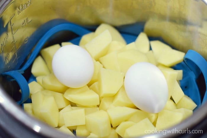 Instant Pot Bacon Potato Salad raw cookingwithcurls.com