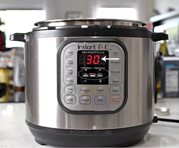 Instant Pot set on Saute, Normal for 30 minutes. cookingwithcurls.com