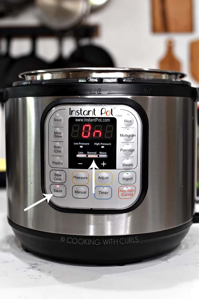 Instant Pot set to Saute on Normal. 