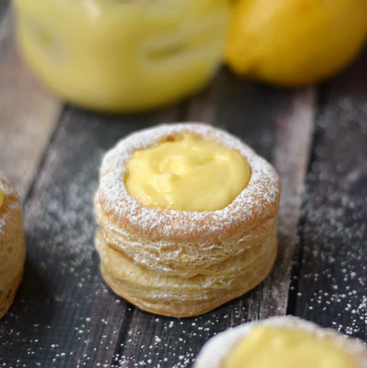 Lemon Curd Puff Pastry Tarts