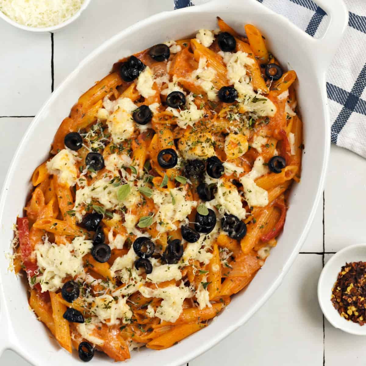 Cheesy Pizza Pasta Casserole {dairy-free}