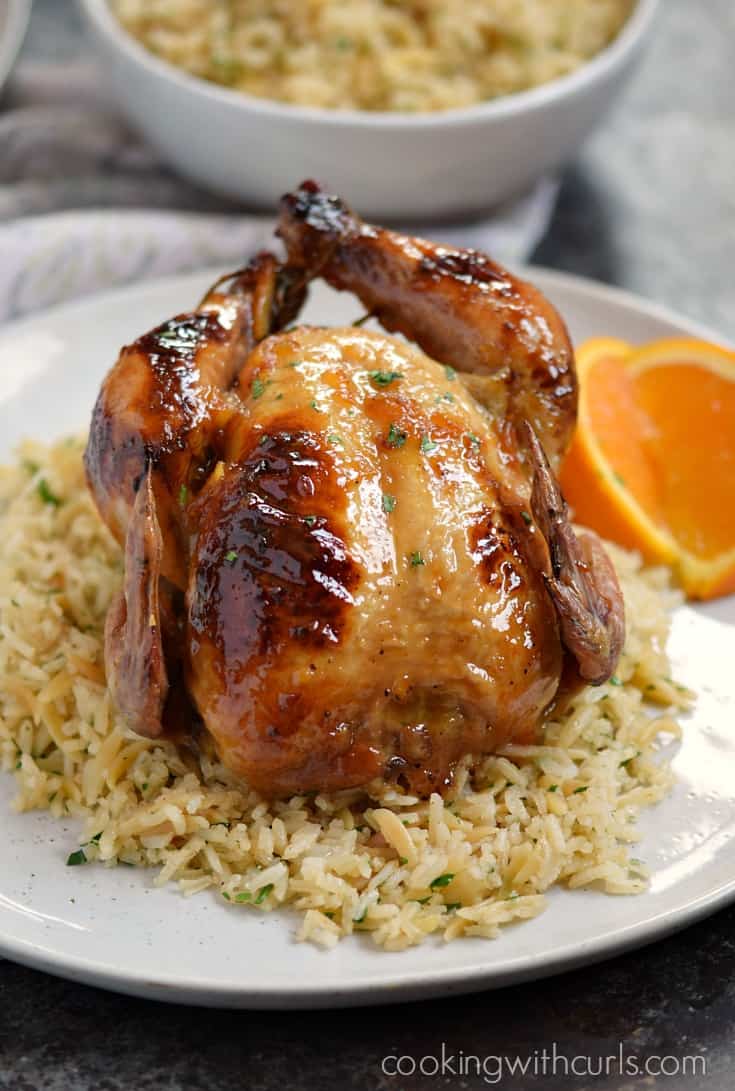 Orange Glazed Cornish Game Hens