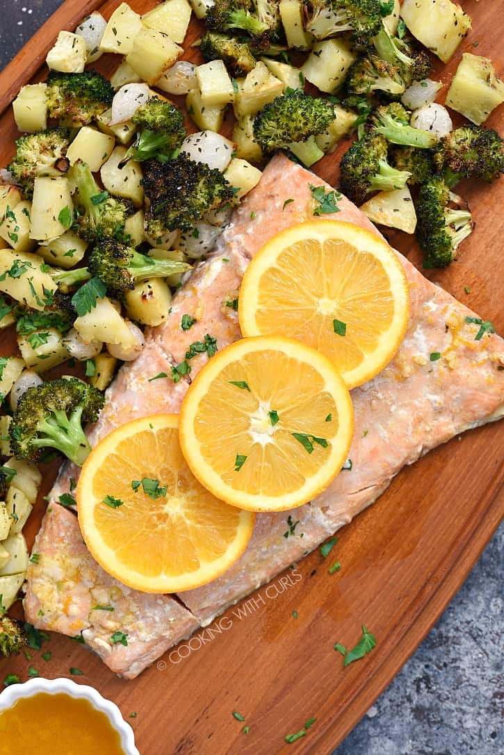 Orange Salmon with Roasted Vegetables