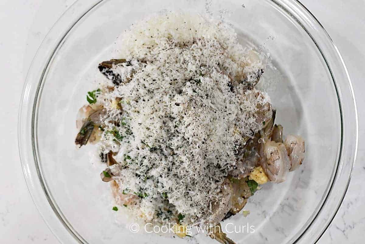 Oven Baked Shrimp ingredients in a bowl. 