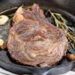 Pan-Seared Ribeye Steak with butter, garlic, and rosemary | cookingwithcurls.com