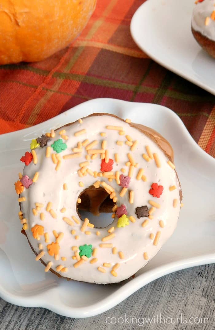 Pumpkin Ale Doughnuts with Cream Cheese Glaze