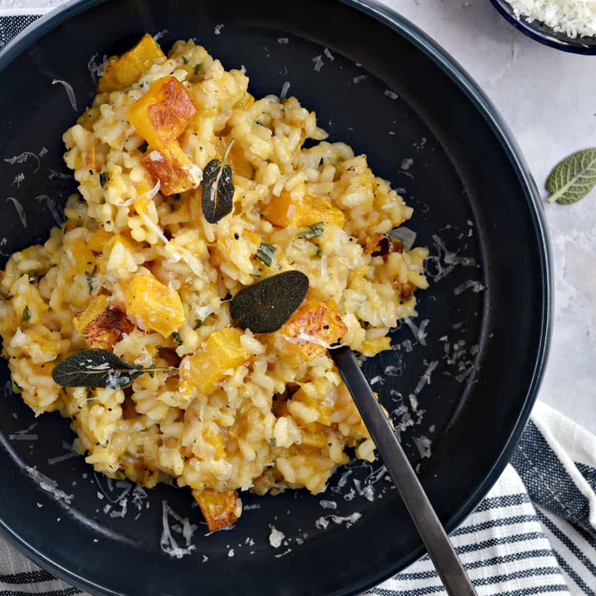 Roasted Butternut Squash Risotto with Crispy Sage