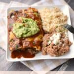 Shredded Beef Enchiladas with homemade enchilada sauce! cookingwithcurls.com