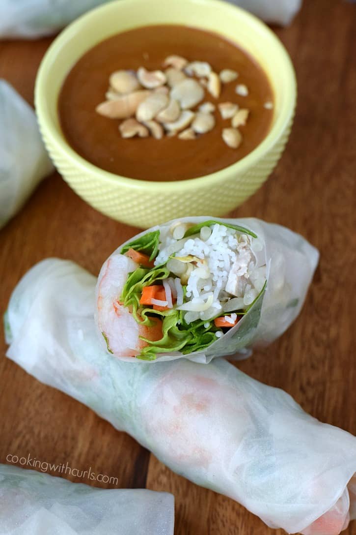 Spring Rolls with Peanut Sauce | cookingwithcurls.com
