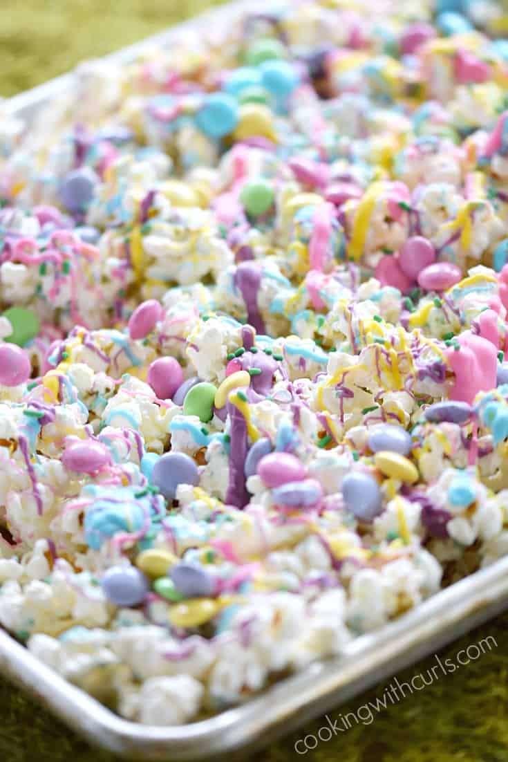 Springtime Chocolate Covered Popcorn