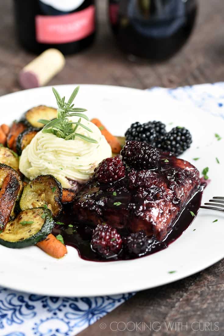 Blackberry Bourbon Glazed Salmon