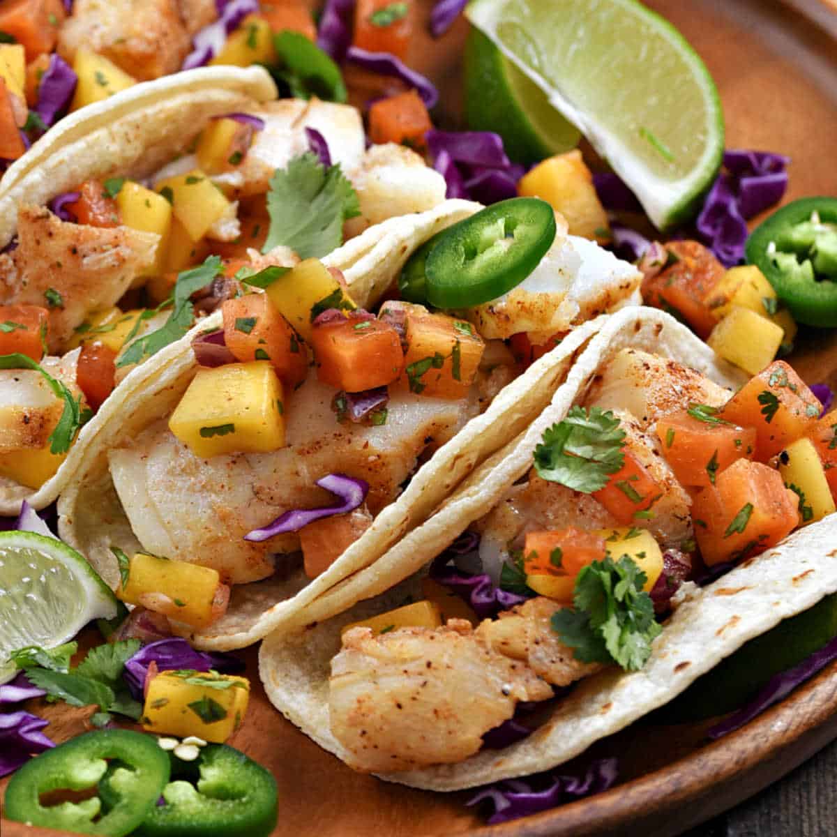 Fish Tacos with Mango Salsa